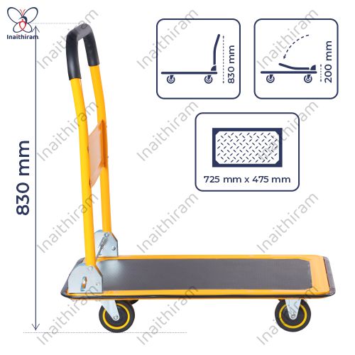 INAITHIRAM 4 Wheel Platform Trolley 150 kg_1