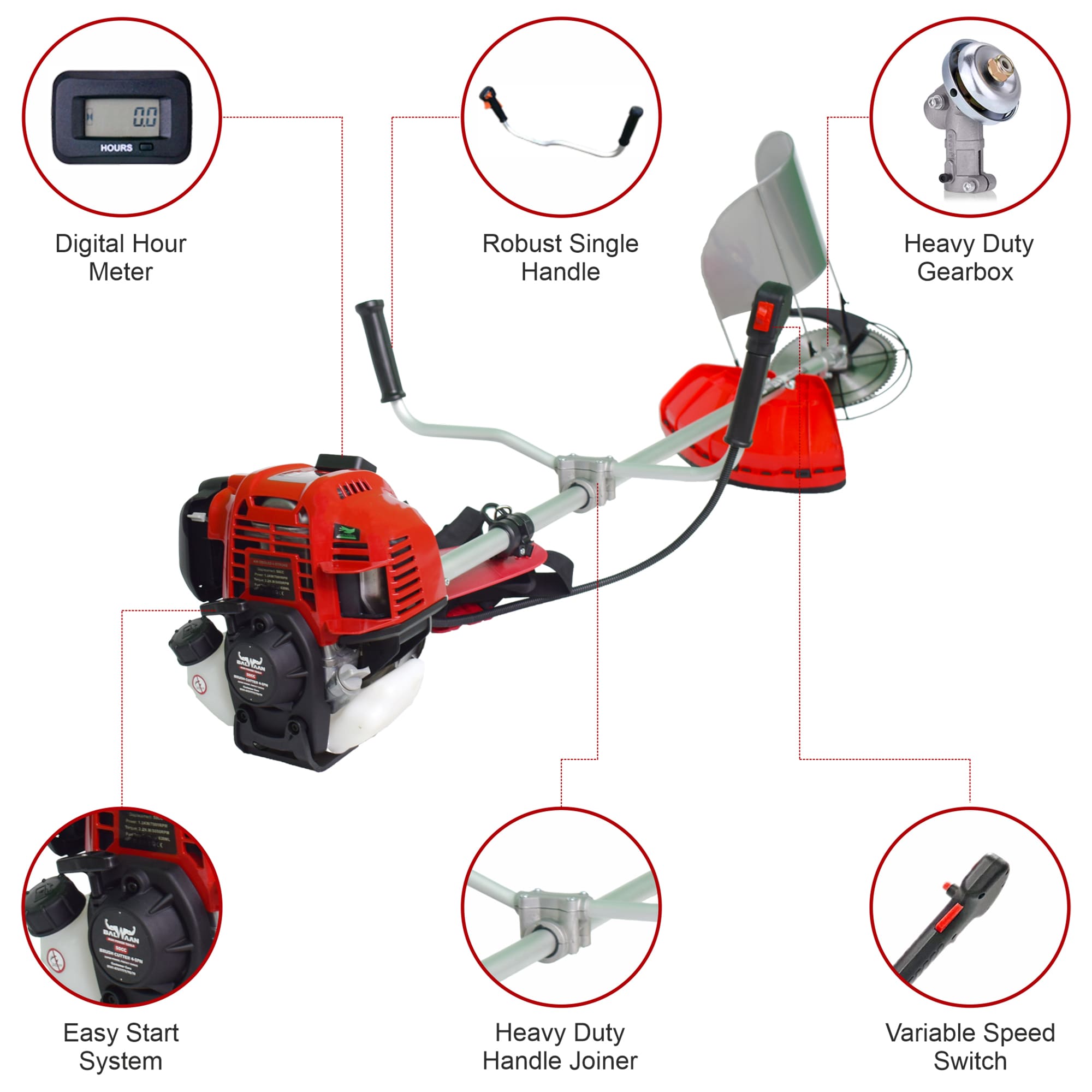 BALWAAN KRISHI 1.55 kW 4 Stroke Air Cooled Brush Cutter BX50 100 mm_1