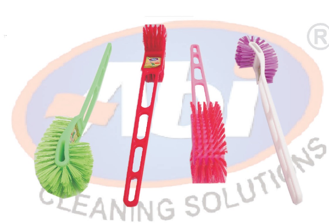 Abi Filament PP DH 1st Same Colour Toilet Cleaning Brush Plastic Handle Green, Red, Pink, White_0