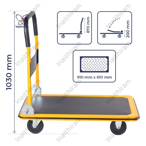 INAITHIRAM 4 Wheel Platform Trolley 300 kg_1