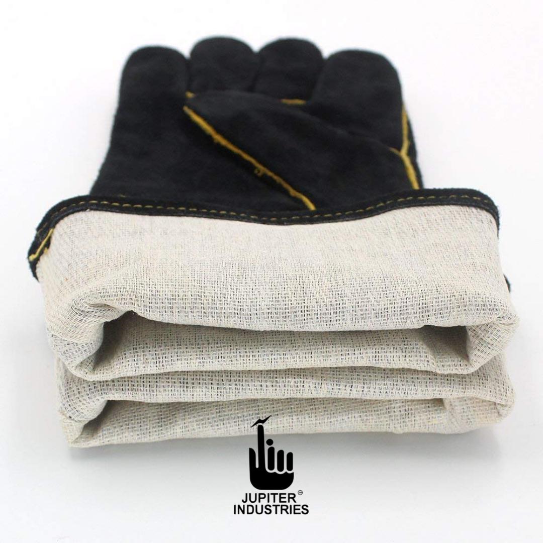 Jupiter Industries Heavy Duty Leather Safety Gloves Black Winter Standard_1
