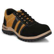 019 Real Leather Steel Toe Safety Shoes Mustard and Black_0