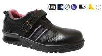 BLACK STEEL LS01 Real Leather Steel Toe Safety Shoes Black_0