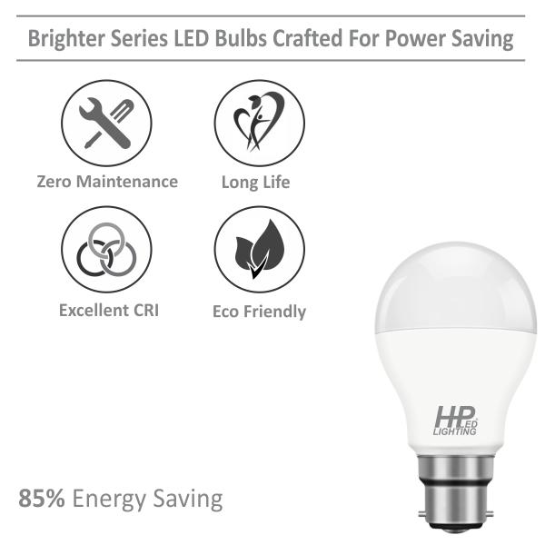 HP LED LIGHTING 5, 9, 15 W Cool White B22 3 piece LED Bulbs_1