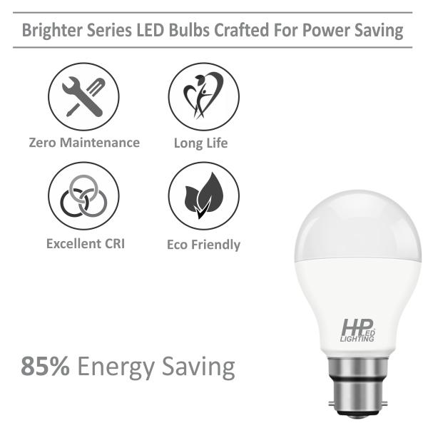 HP LED LIGHTING 9 W Cool White B22 1 piece LED Bulbs_1
