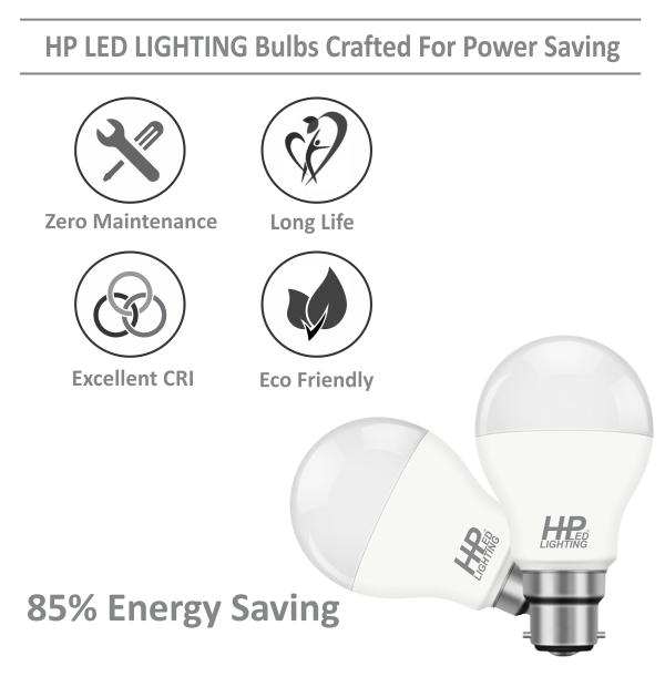 HP LED LIGHTING 5, 12 W Cool White B22 2 piece LED Bulbs_1