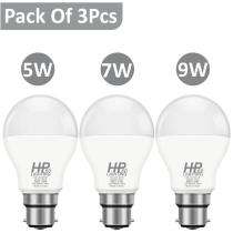 HP LED LIGHTING 5, 7, 9 W Cool White B22 3 piece LED Bulbs_0