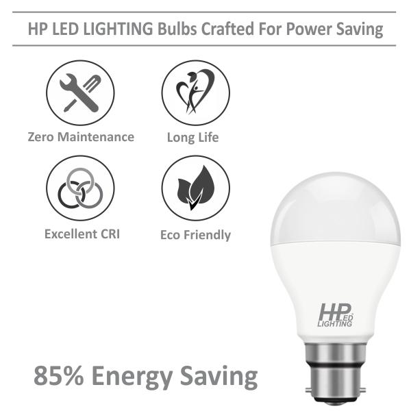 HP LED LIGHTING 9 W Cool White B22 4 piece LED Bulbs_1