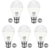 HP LED LIGHTING 5, 7, 9, 12, 15 W Cool White B22 5 piece LED Bulbs_0