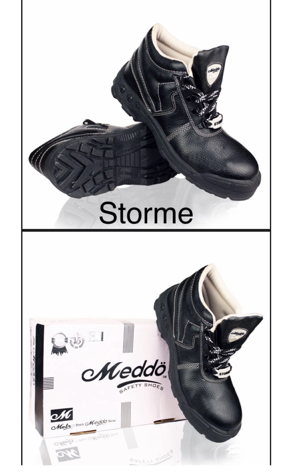 Rubber Steel Toe Safety Shoes Black_2