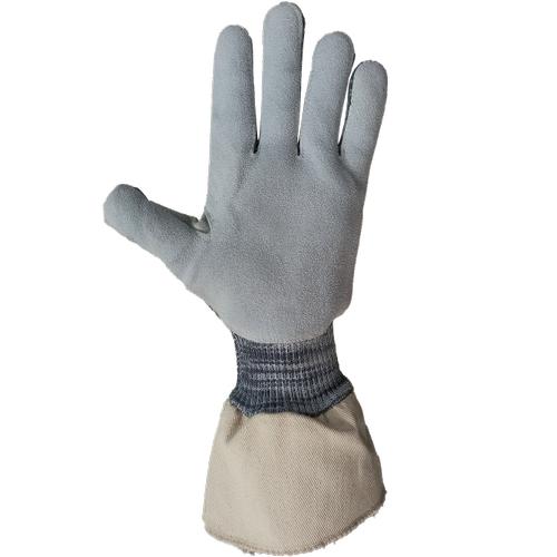 KEL Seamless Knit Cut Protection Leather Safety Gloves Protect Plus 9 inch_3
