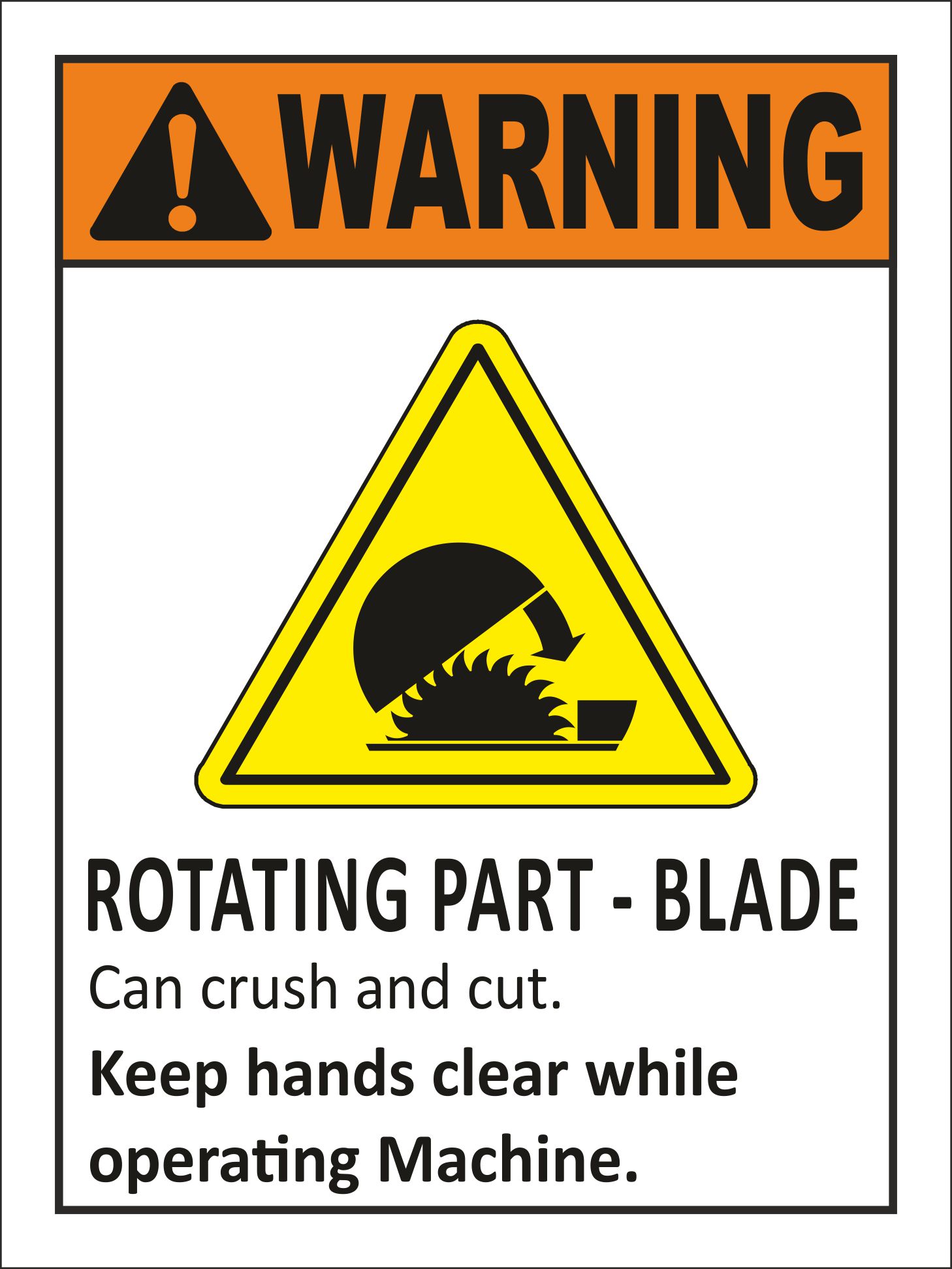 BLMC Industrial Caution and Warning Polycarbonate Self Adhesive Label 4 x 3 inch Multicolour_2