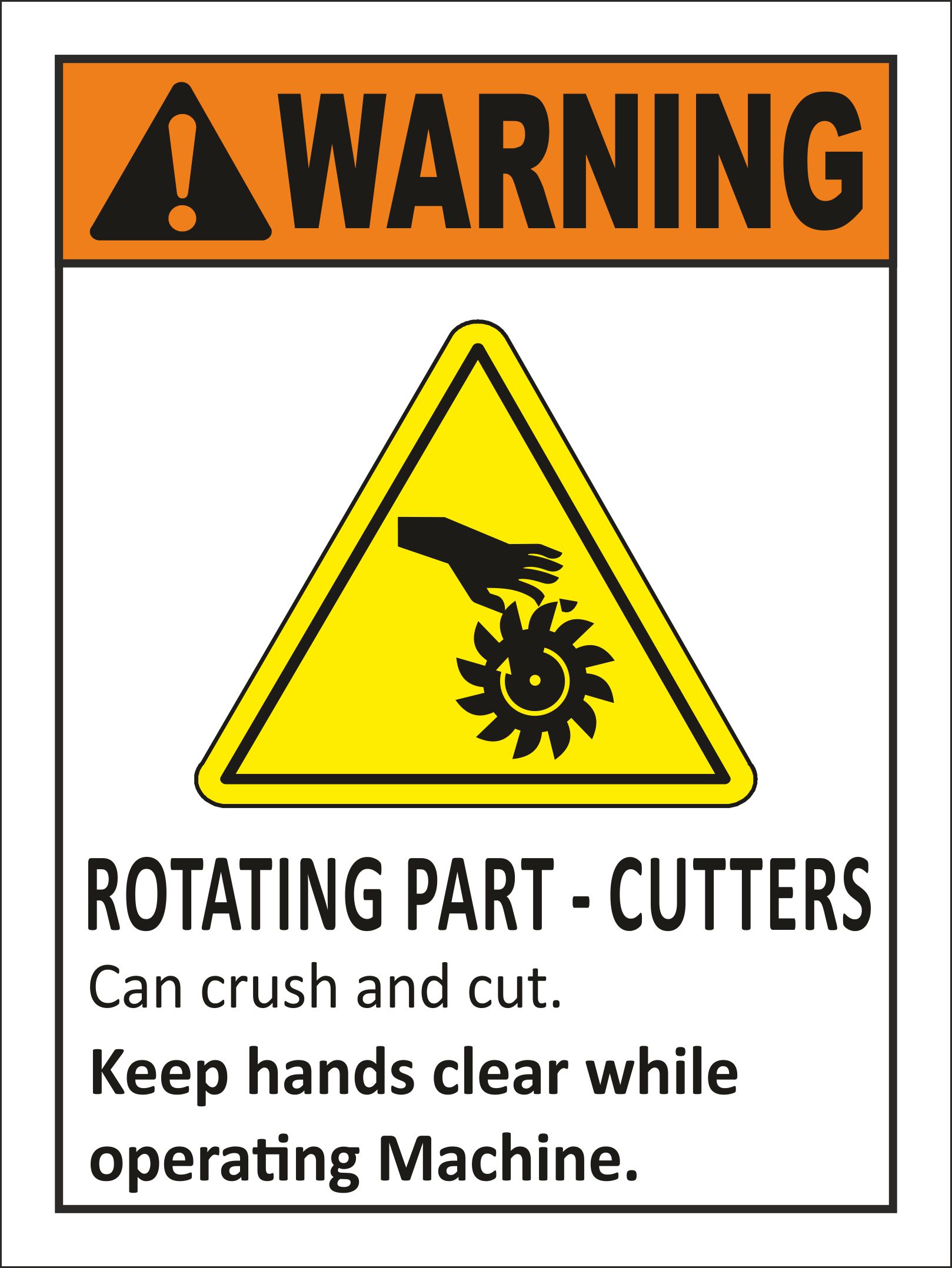 BLMC Industrial Caution and Warning Polycarbonate Self Adhesive Label 4 x 3 inch Multicolour_3