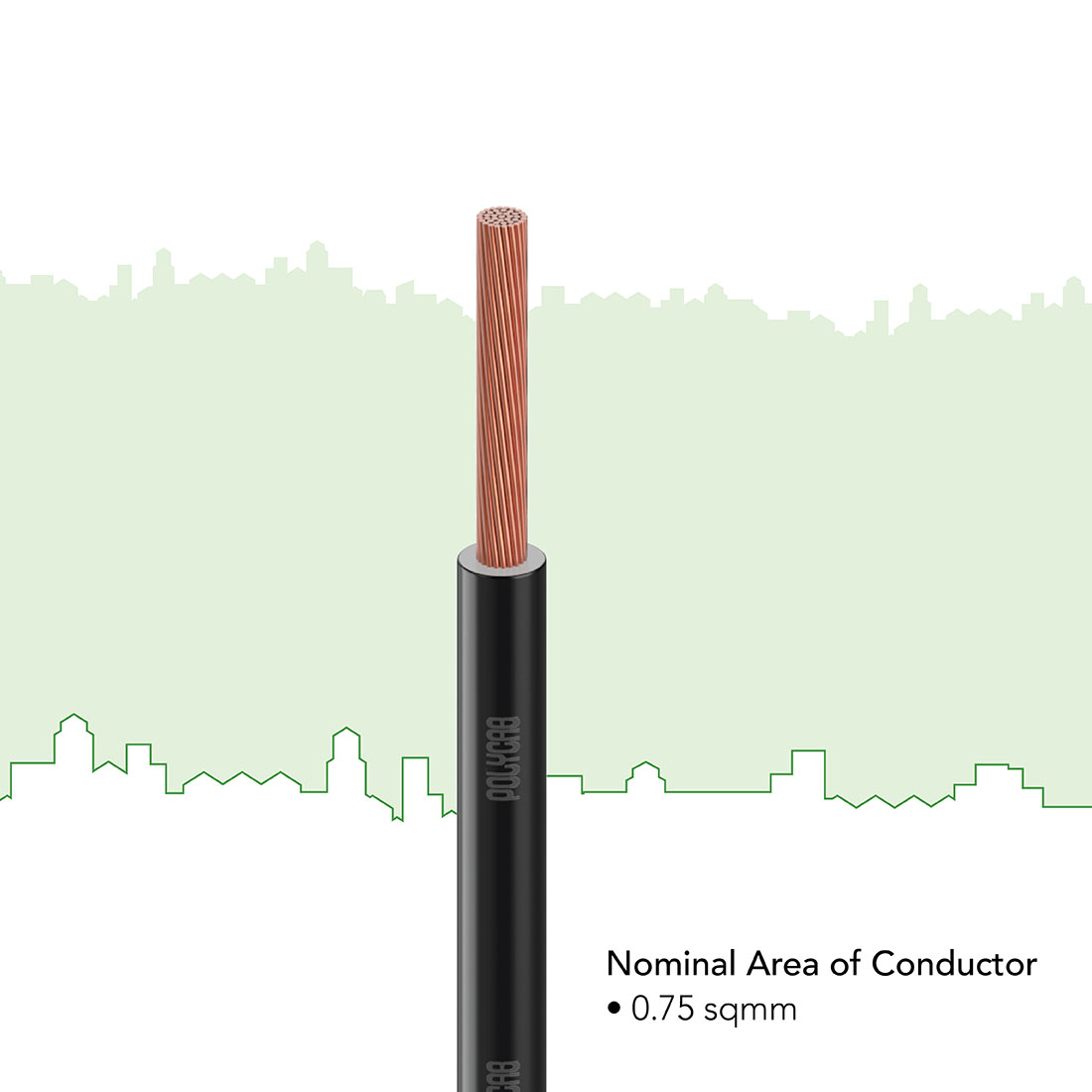 Polycab 0.75 sqmm Stranded Electric Wire Black 90 m_4