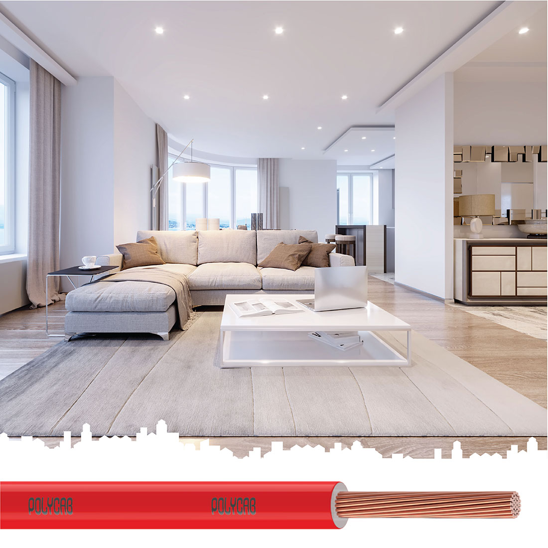 Polycab 0.75 sqmm Stranded Electric Wire Red 90 m_2