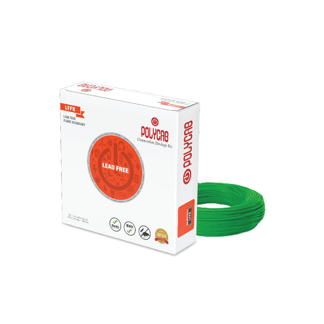 Polycab 1 sqmm Stranded Electric Wire Green 90 m_4