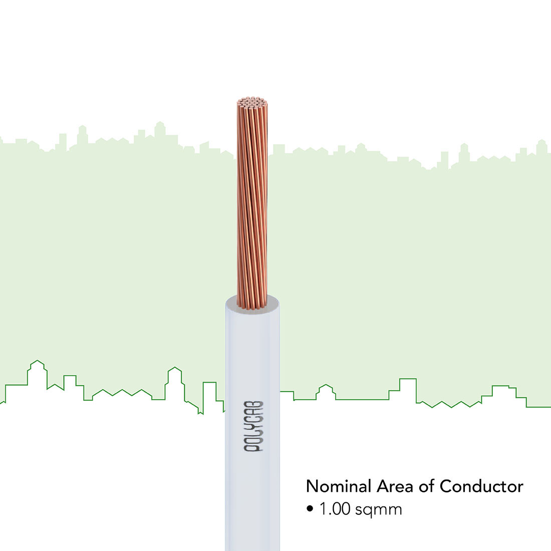 Polycab 1 sqmm Stranded Electric Wire White 90 m_2