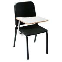 Plastic Black Student Flap Chair 16.11" x 18.86" x 29.08"_0