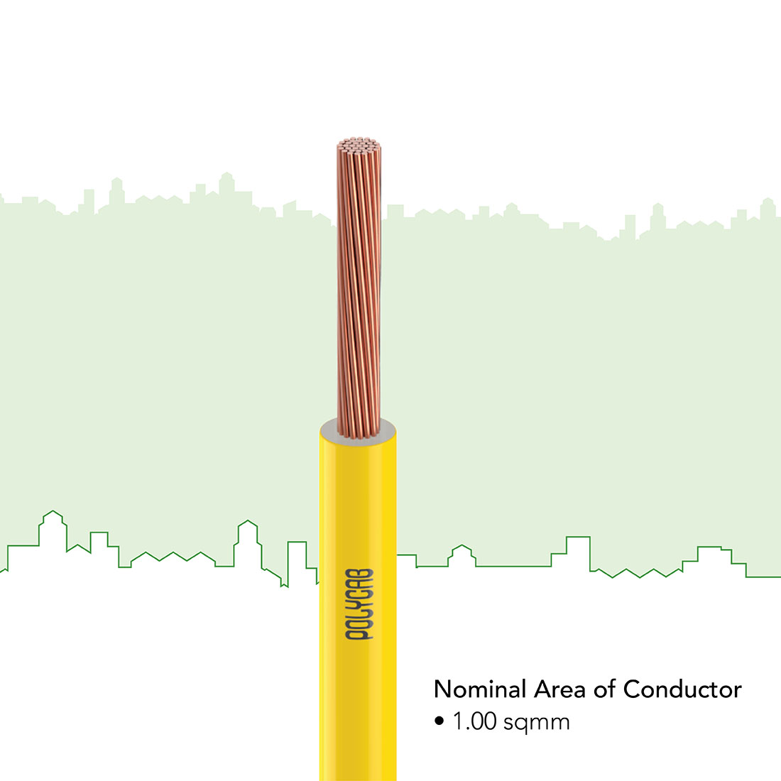Polycab 1 sqmm Stranded Electric Wire Yellow 90 m_1