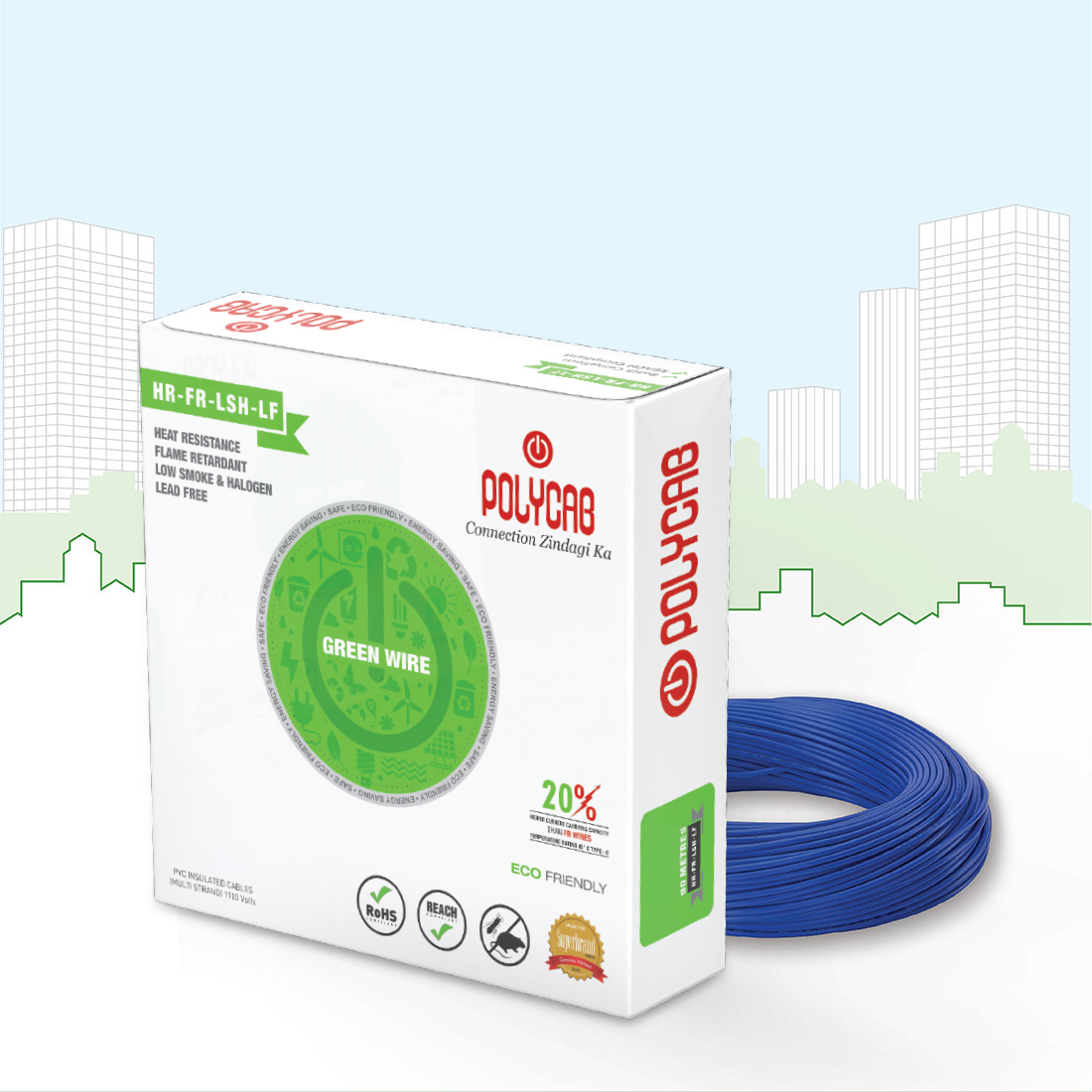 Polycab 2.5 sqmm Stranded Electric Wire Blue 90 m_4