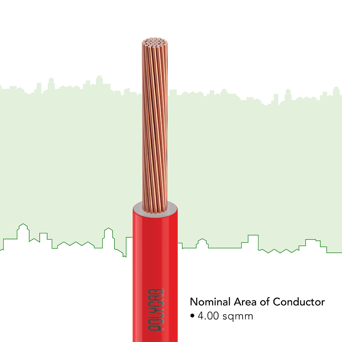 Polycab 4 sqmm Stranded Electric Wire Red 90 m_1