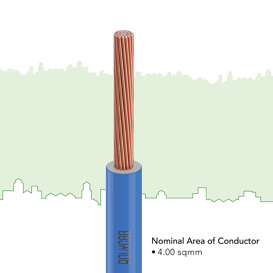 Polycab 4 sqmm Stranded Electric Wire Blue 90 m_1