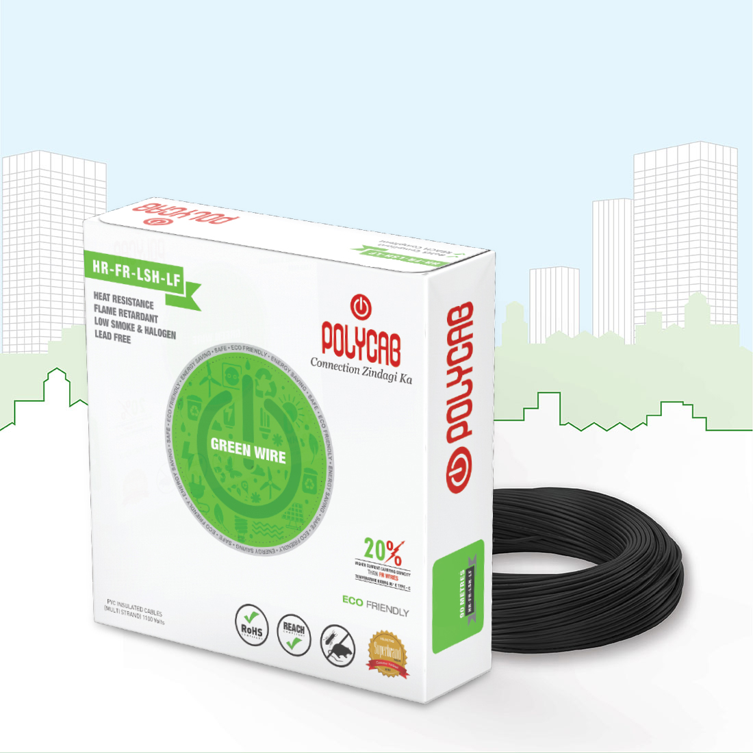 Polycab 4 sqmm Stranded Electric Wire Black 90 m_4