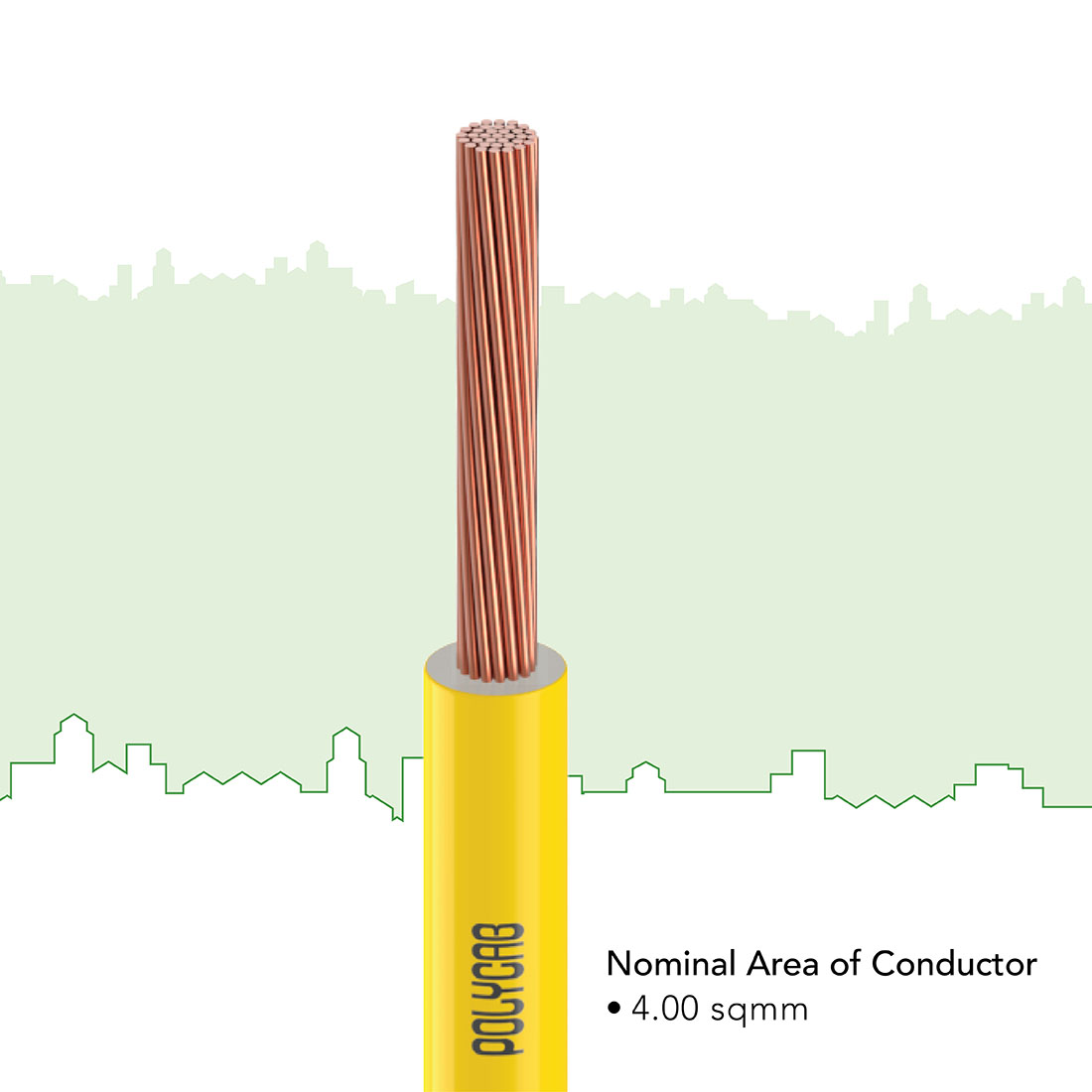 Polycab 4 sqmm Stranded Electric Wire Yellow 90 m_1