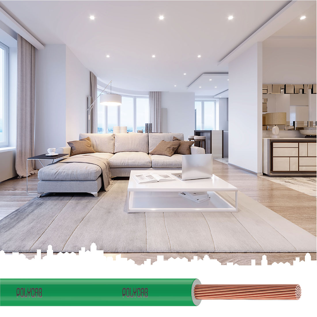 Polycab 4 sqmm Stranded Electric Wire Green 90 m_3