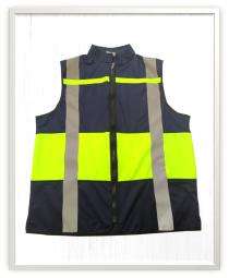 Uber Stitch Honeycomb Fabric Safety Jackets L Without Sleeves Blue and Yellow_0