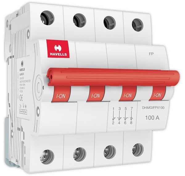 HAVELLS 100 A FP MCB ISOLATOR Four Pole 100 A B Curve MCB_0