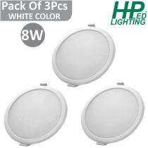 HP LED LIGHTING 8 W Round LED Panel Lights Recessed Mounted_0