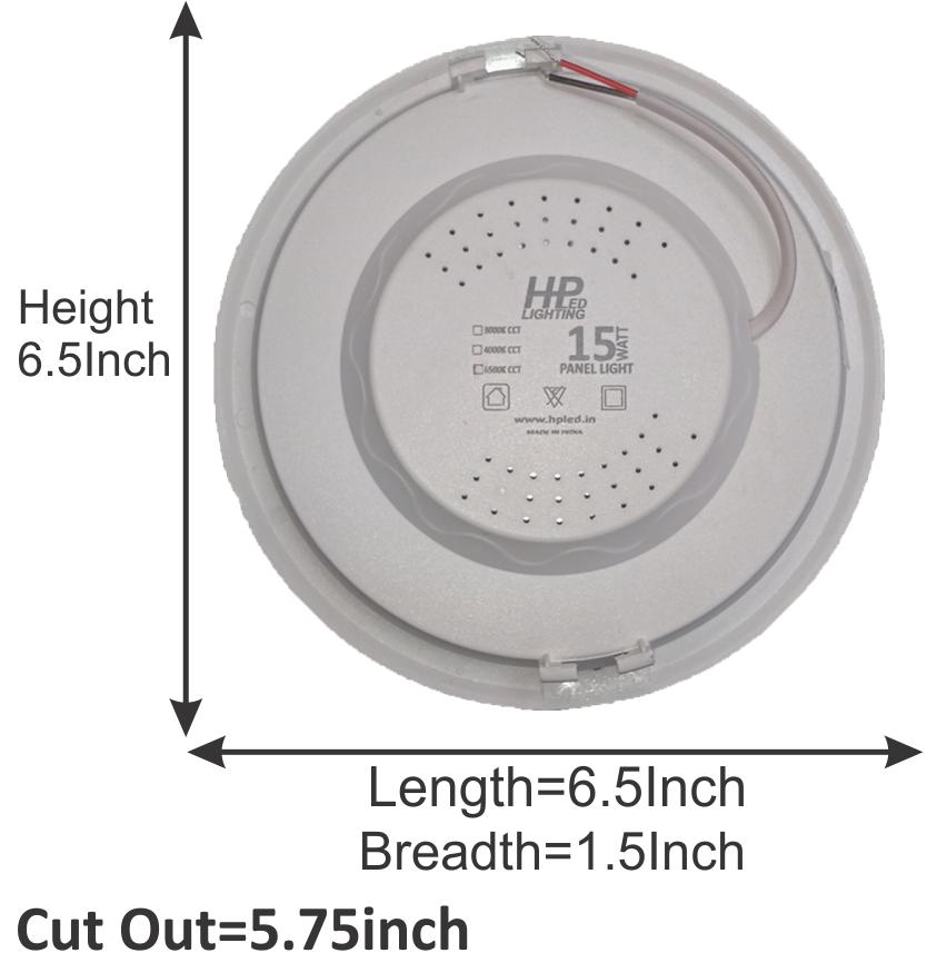 HP LED LIGHTING 15 W Round LED Panel Lights Recessed Mounted_3