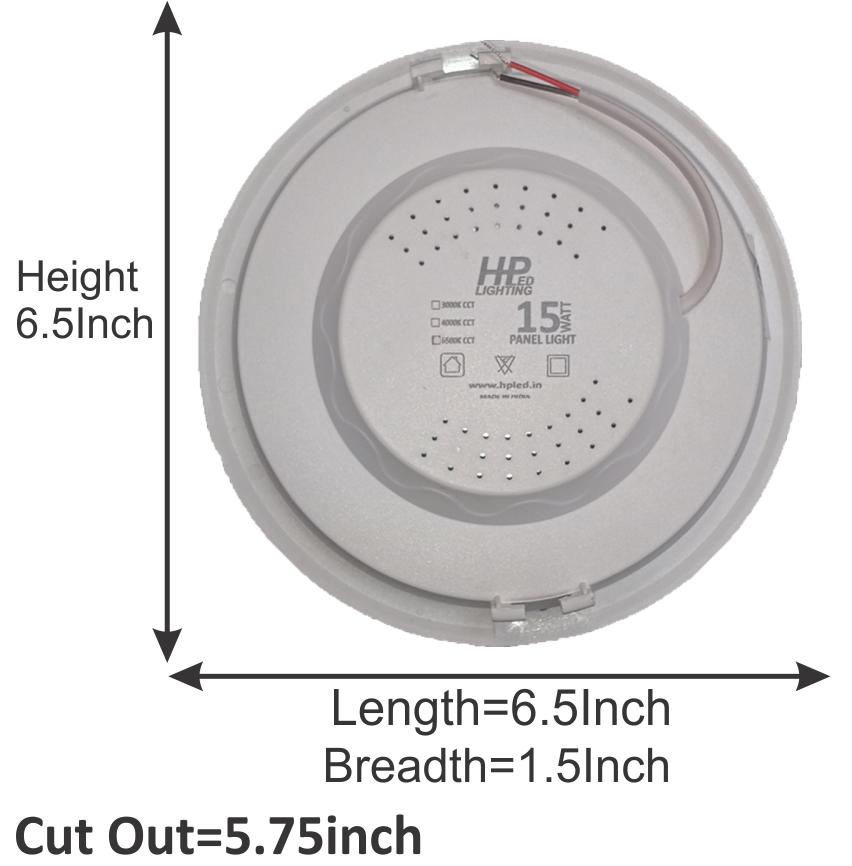 HP LED LIGHTING 15 W Round LED Panel Lights Recessed Mounted_3