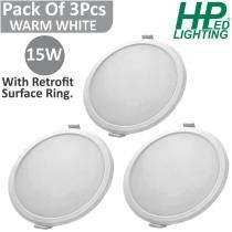 HP LED LIGHTING 15 W Round LED Panel Lights Recessed Mounted_0