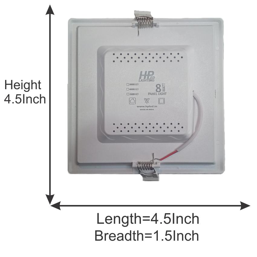 HP LED LIGHTING 8 W Square LED Panel Lights Recessed Mounted_2