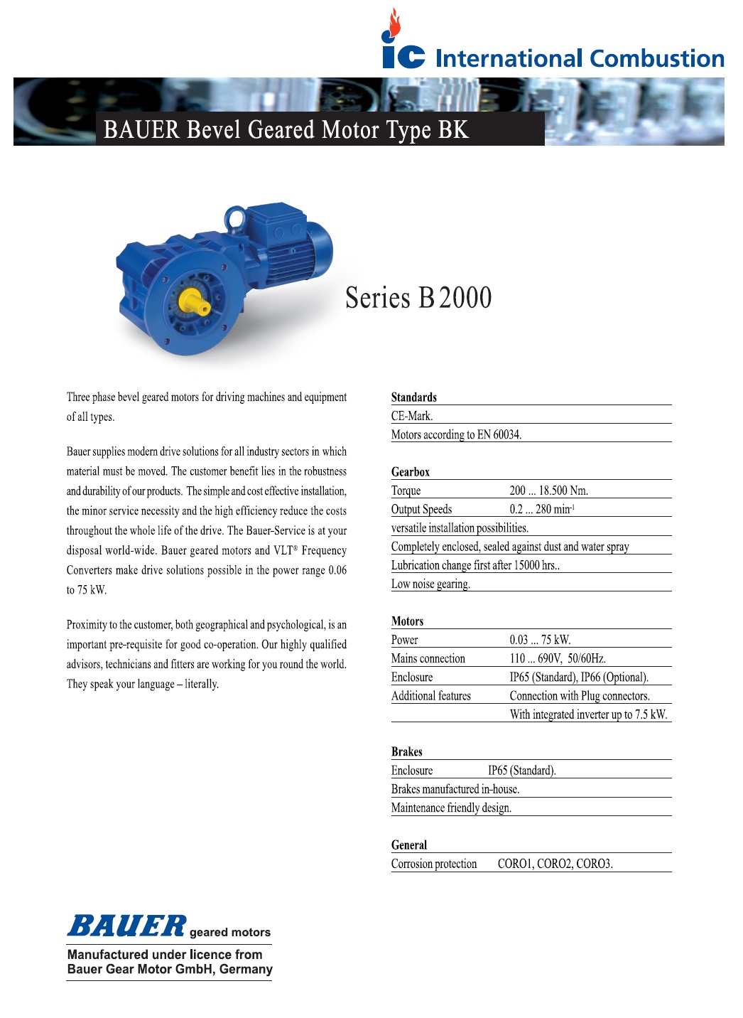 BAUER 0.18 - 45 kW Bevel Gear Motor 150 - 18500 Nm_1