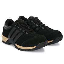 Suede Leather Steel Toe Safety Shoes Black_0