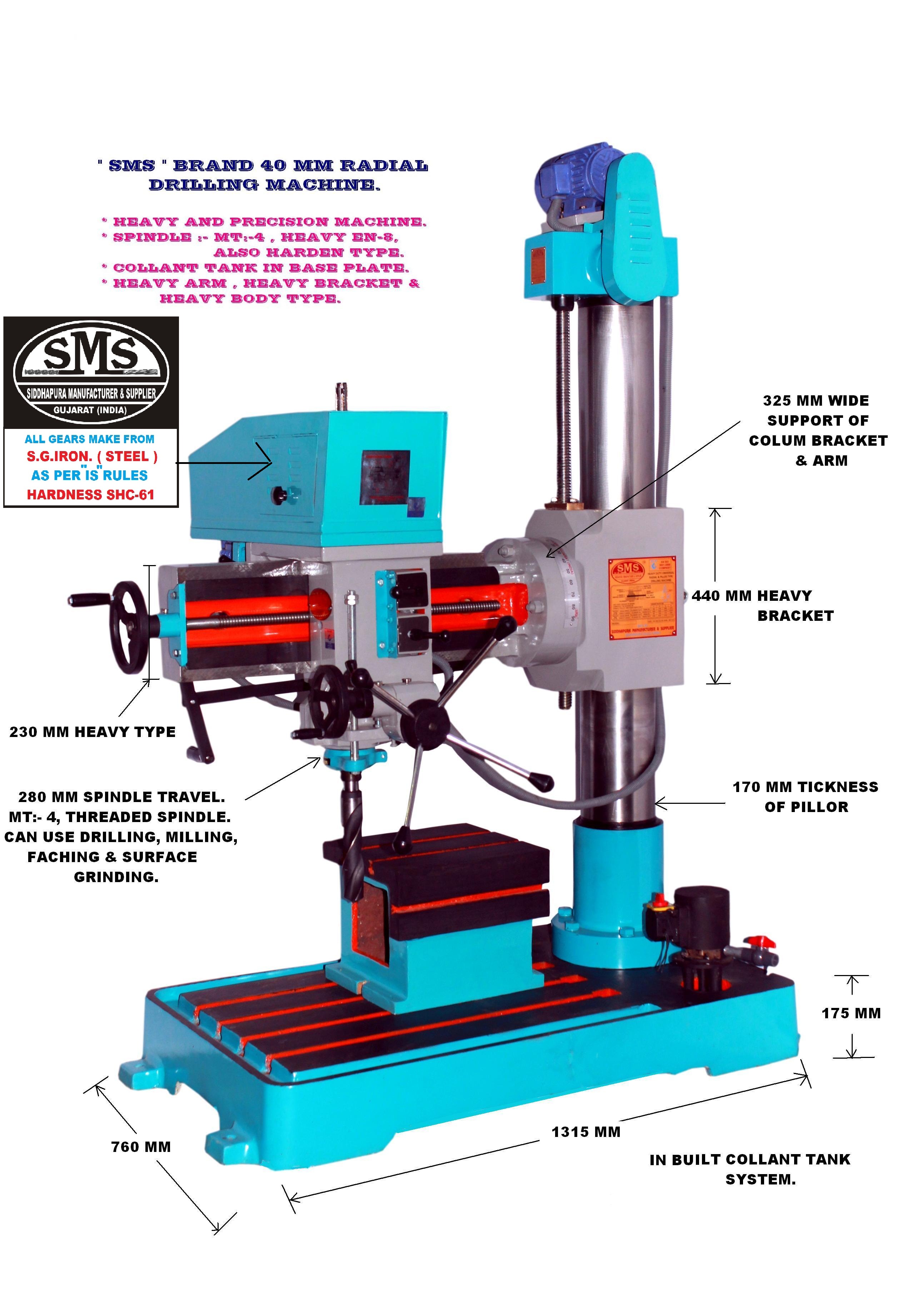 SMS 40 mm Radial Drilling Machine 265 mm 1300/753 mm_2