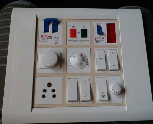 B'FIVE B-75D 6 Module White Modular Switch Plate Cover_1