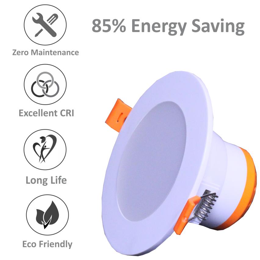 HP LED LIGHTING 7 W Round LED Panel Lights Recessed Mounted_1