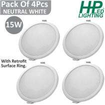 HP LED LIGHTING 15 W Round LED Panel Lights Recessed Mounted_0