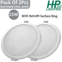 HP LED LIGHTING 15 W Round LED Panel Lights Recessed Mounted_0