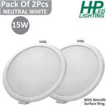 HP LED LIGHTING 15 W Round LED Panel Lights Recessed Mounted_0