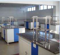 Wooden & Mild Steel Laboratory Table Blue & White_0