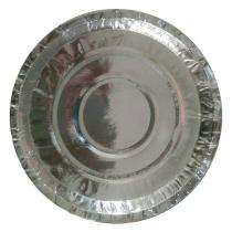 KRISHNA PAPERS Paper Disposable Plates Rounded 6 inch Silver_0