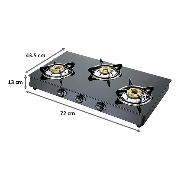 SURYA HOTSHINE SG-SQ-B-3 Black 3.0 Glass Cooktop_1