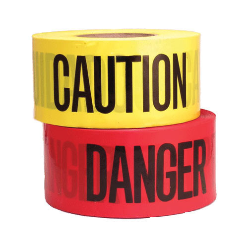 75 mm Non Adhesive LDPE Warning Tape 100 micron Red, White, Yellow, Black_1