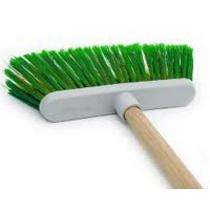 Nylon Floor Cleaning Brush Wood Handle Green_0