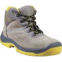 DELTAPLUS TANGARA2 S1P SRC Suede Split Leather Steel Toe Safety Shoes Grey and Yellow_0